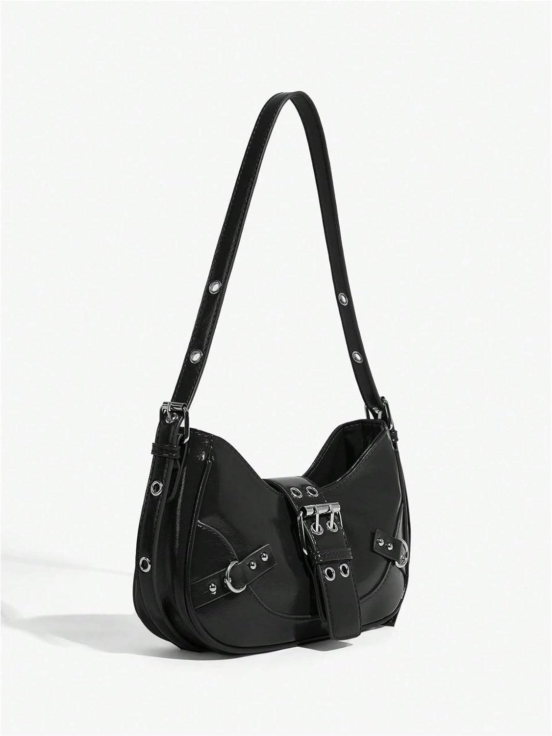 Floerns Women's Shoulder Bag Y2K Punk Clutch Mini Hobo Crossbody Handbag Vegan Leather Underarm Purse - Image 5