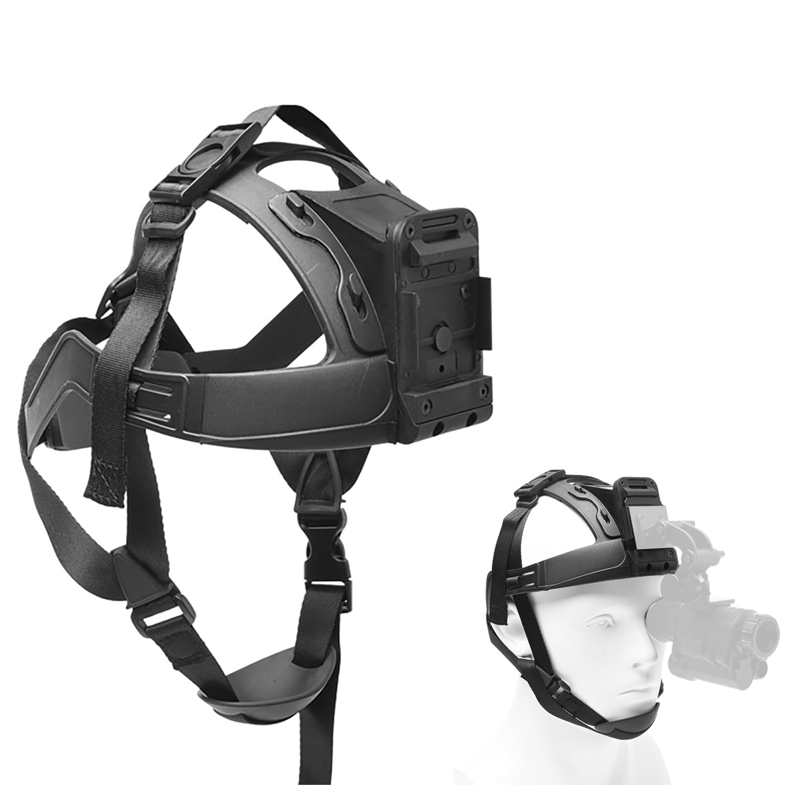 Generico Caschi Tattici Morbidi, Fascia per La Testa per Visori Notturni | Cappuccio regolabile per staffa NVG per cuffia, visori notturni e action camera, per NV8000 NVG10 NVG30 NVG50 PVS 14