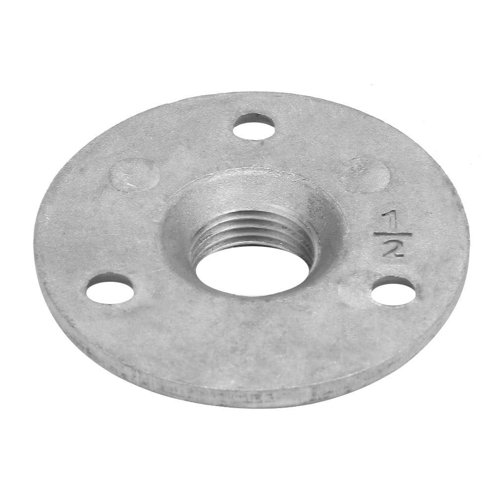 Fafeicy 10 pièces Alliage/Fonte DN15 Bride Tuyau de Base Filetage Bride de Sol 3 Trous 65mm(Aluminum Alloy)