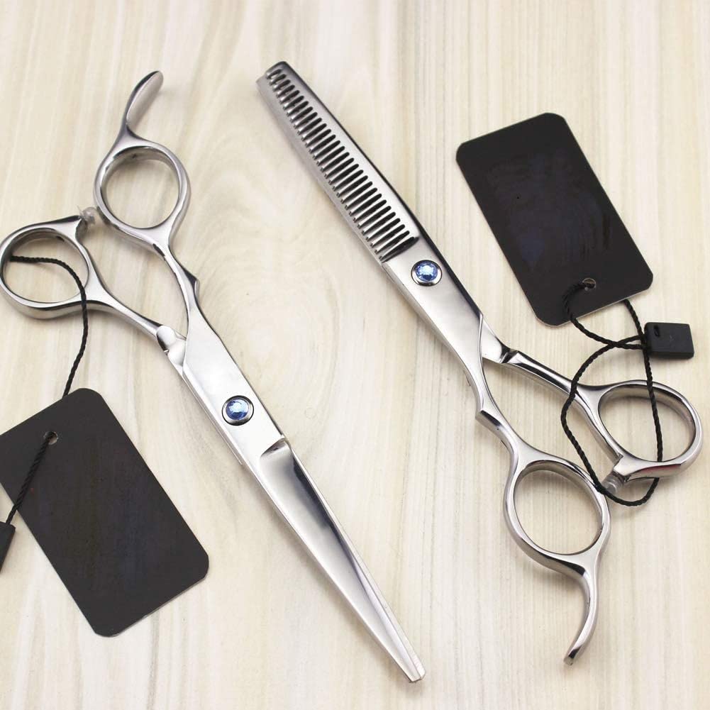 Forbici per Capelli sinistre, Forbici da Taglio, Kit da Parrucchiere, Strumenti per sfoltire (Un Colore, Toothcut, 5,5 Pollici)