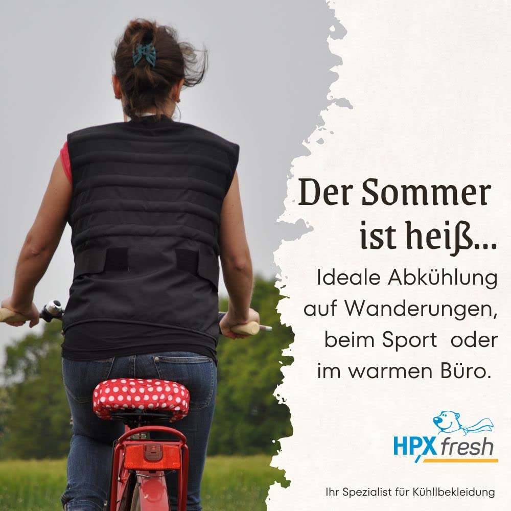 Kühlweste Black mit Nierenschutz für Erwachsene Unisex Größen S-4XL