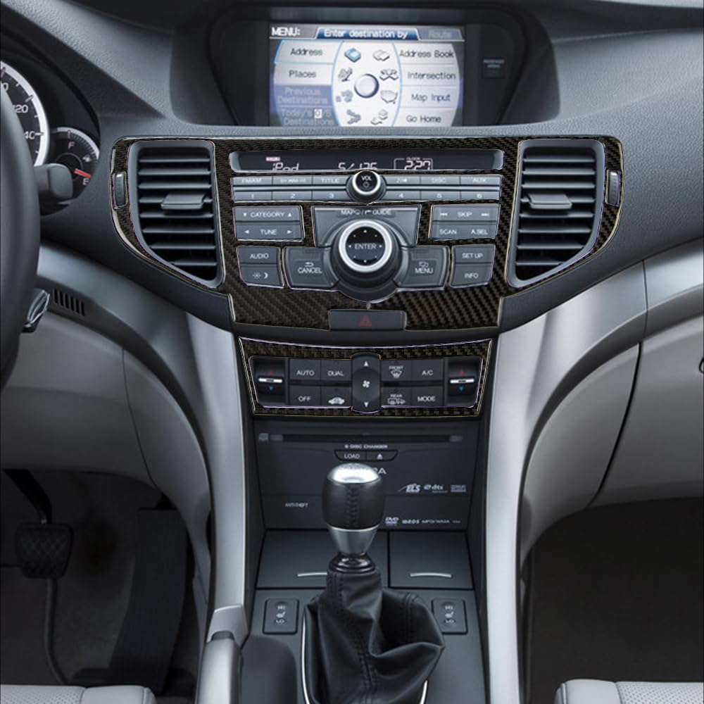 AeroBon Real Carbon Fiber Interior Trim - 4 Piece Dashboard Overlay For 2009-2014 Acura TSX