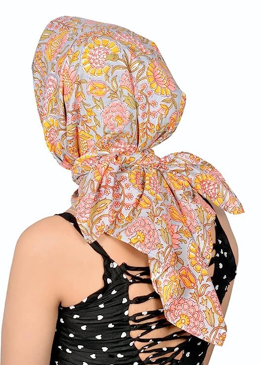 Scarf For Girls 100% Pure Cotton Hand Block Printed Square2