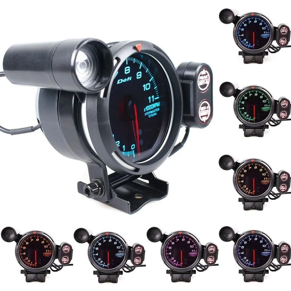 RPM Tachometer Big Defi Style Meter Racer Gauge RPM Tachometer with Multi Colour LED Light Digital Speedometer Universal for all the Cars.-picture-13