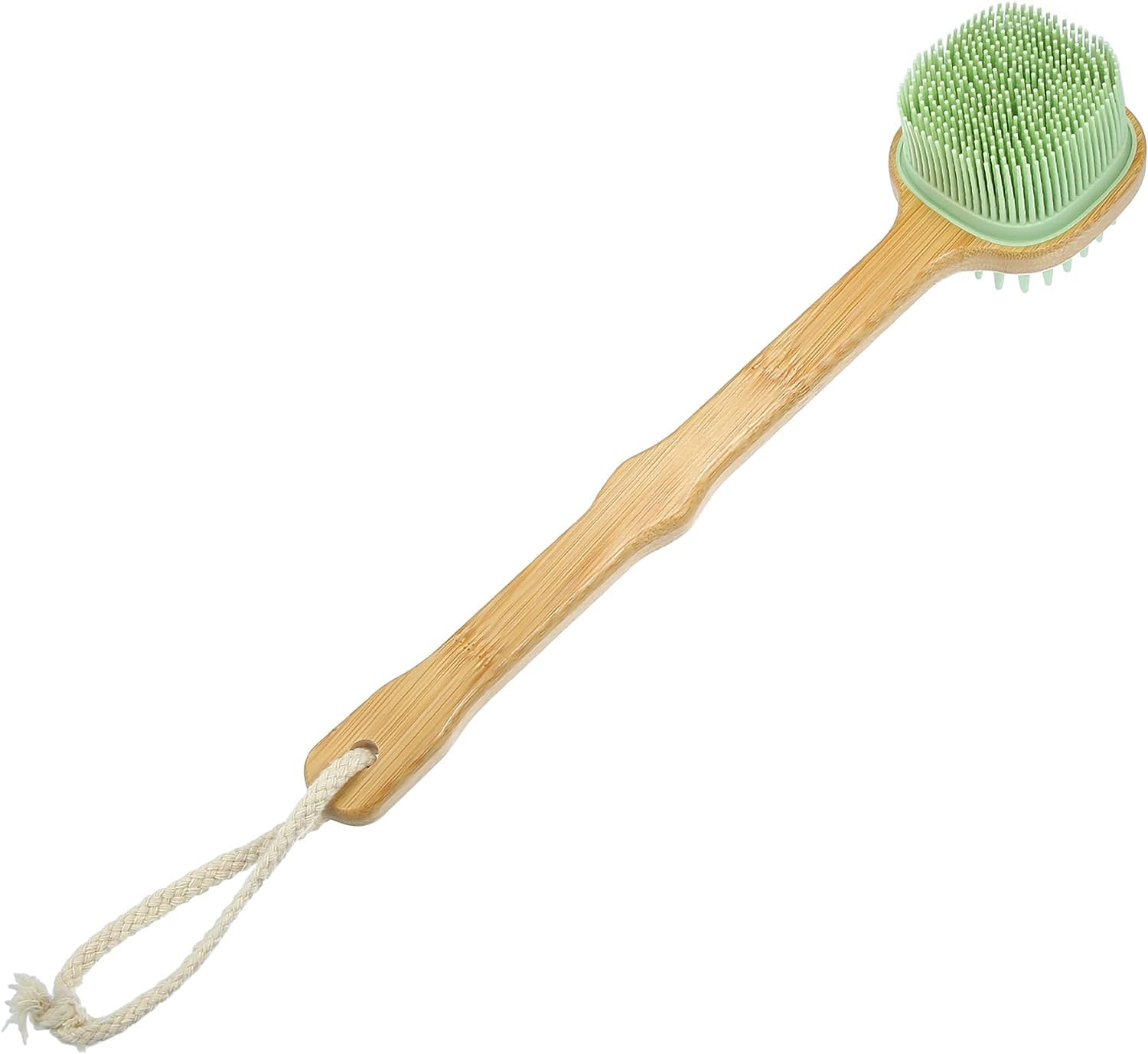 1 x back washer with long handle, silicone, light green