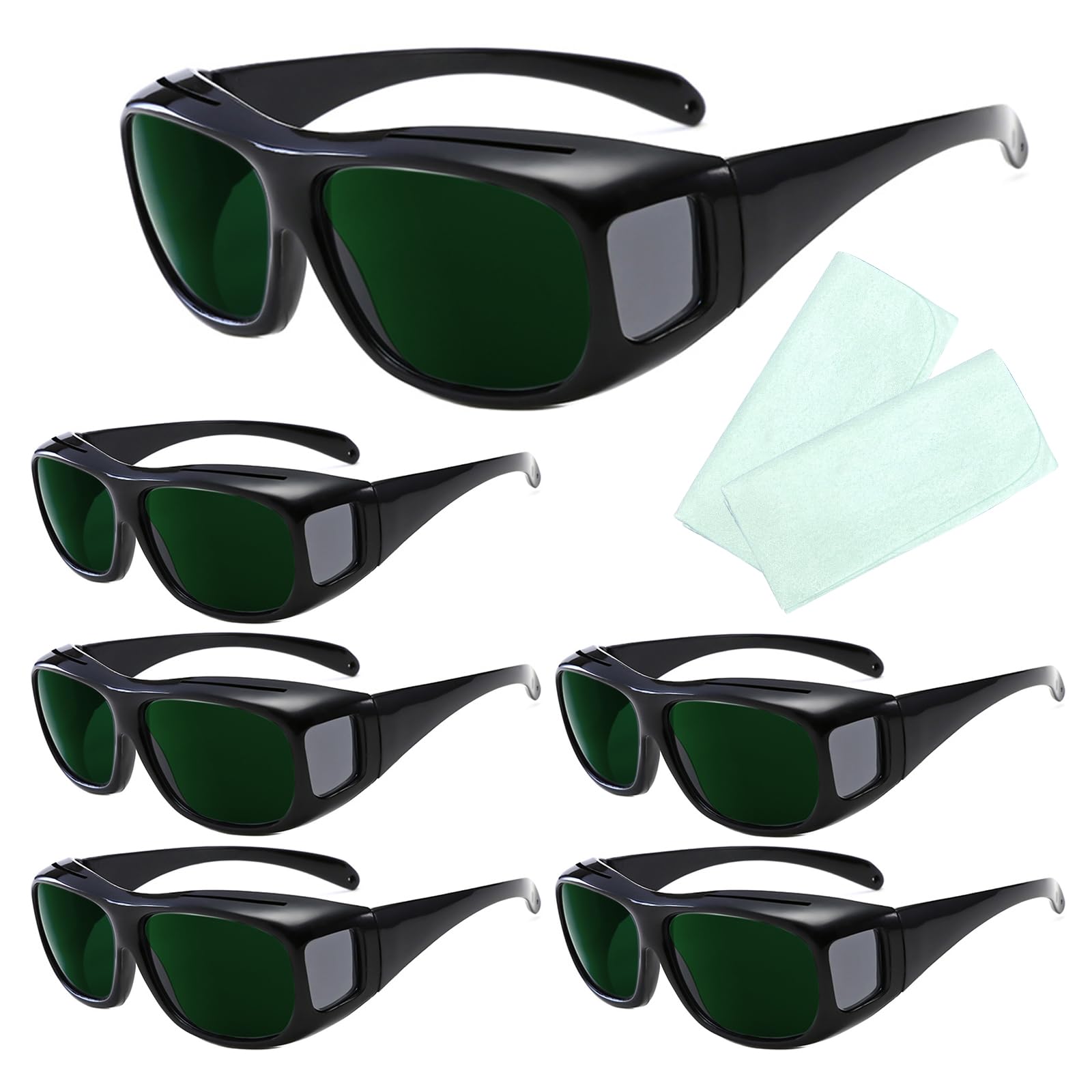 UpaClaire Welding spectacles Wrap-around laser safety spectacles 200nm-2000nm Goggles for laser cosmetology personnel 6 PCS