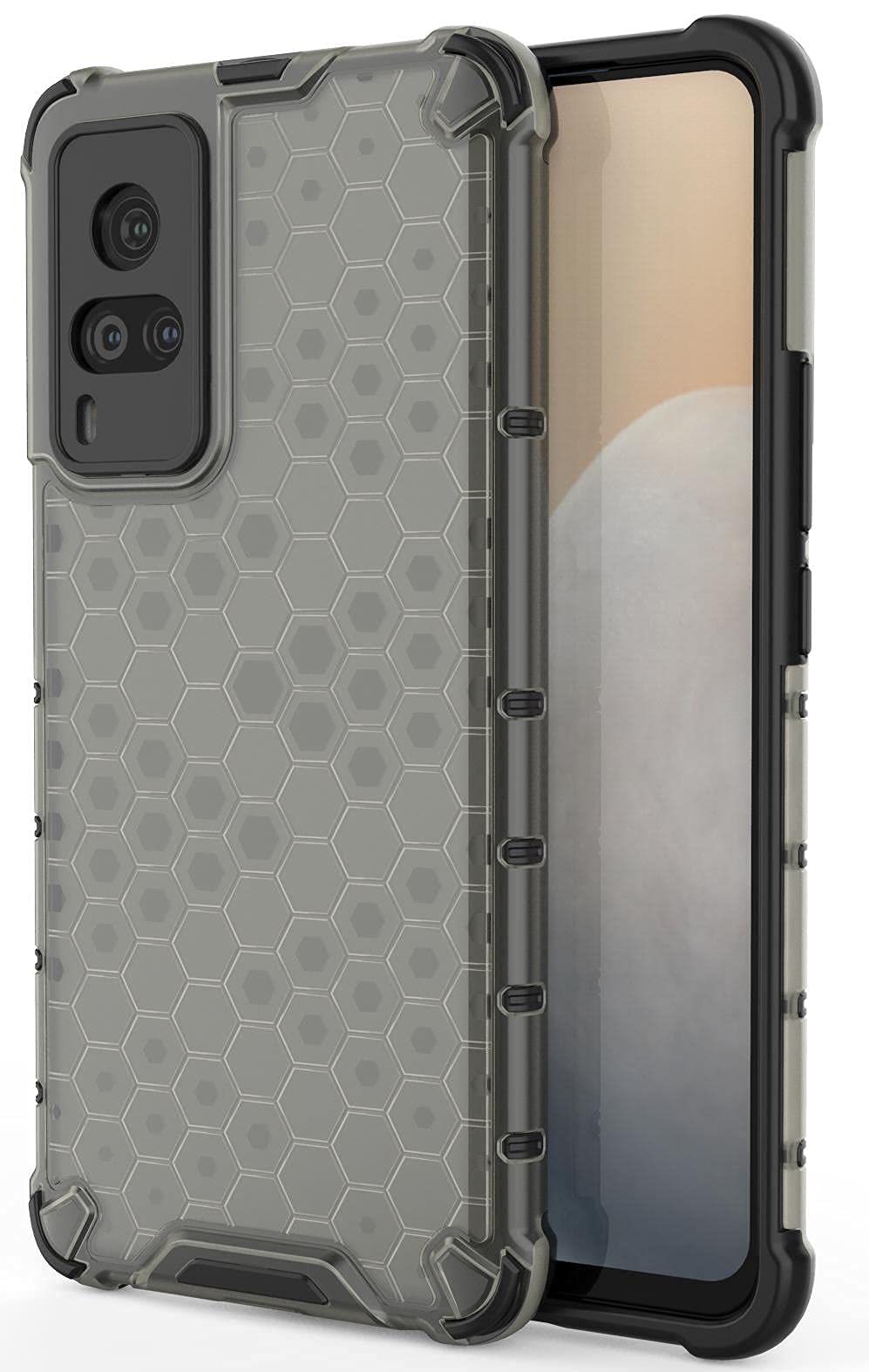 Empire Accessories Polycarbonate|Honeycomb|Edge To Edge Boom|Transparent|Shockproof|Back Case Cover For Vivo X60-Black (B09HL4QFFG) Amazon Price History, Amazon Price Tracker