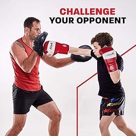 Kids Boxing Gloves for Kids Children Youth Punching Bag Kickboxing Muay Thai Mitts MMA Training Sparring Gloves (Red, 4 oz)