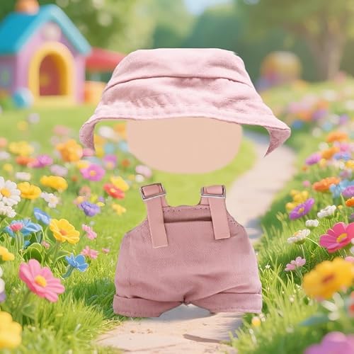 Miniatura 4 de 4 piezas de ropa y accesorios hechos a mano para muñecas de 6.7 in, incluyendo total con correas ajustables, sombrero y bolsa para lentes, ropa