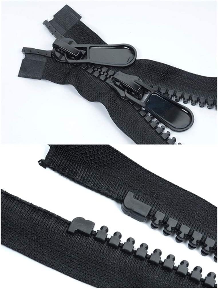 Cadenas de metal, Cremalleras de extremo abierto gruesas y resistentes, cremallera abierta, cremallera bidireccional, cremallera abierta de doble deslizador, deslizadores de cremallera continua/8#(10#