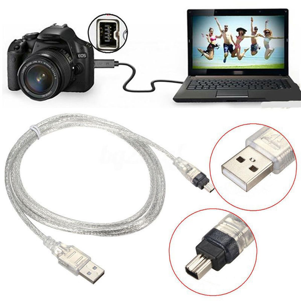 Generico Cavo Dati USB Da AM A 4P IEEE 1394 Per La Trasmissione Dati Di Videocamere DV Adatto Per Videocamere E Computer