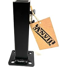 NO Welding 6 1/2" Outdoor Step Railing Posts Repair base boot for 1" Hollow or Solid Handrail Post mount, Slip-Fit design for loose broken Rusty Iron rail posts decks-stairs-Black paint w/anchor bolts