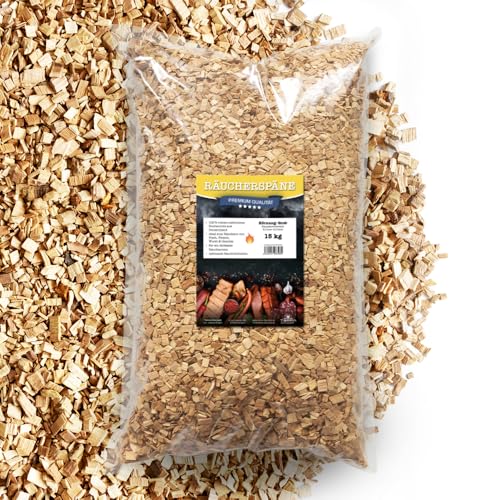 Terra Discount Räucherspäne Buche 15Kg in den Körnungen fein/mittel oder grob | Buchenholz-Späne zum Räuchern von Fisch, Fleisch & Gemüse | Ideal für Smoker, Grill & Räucherofen (grob 3,0-10,0mm)
