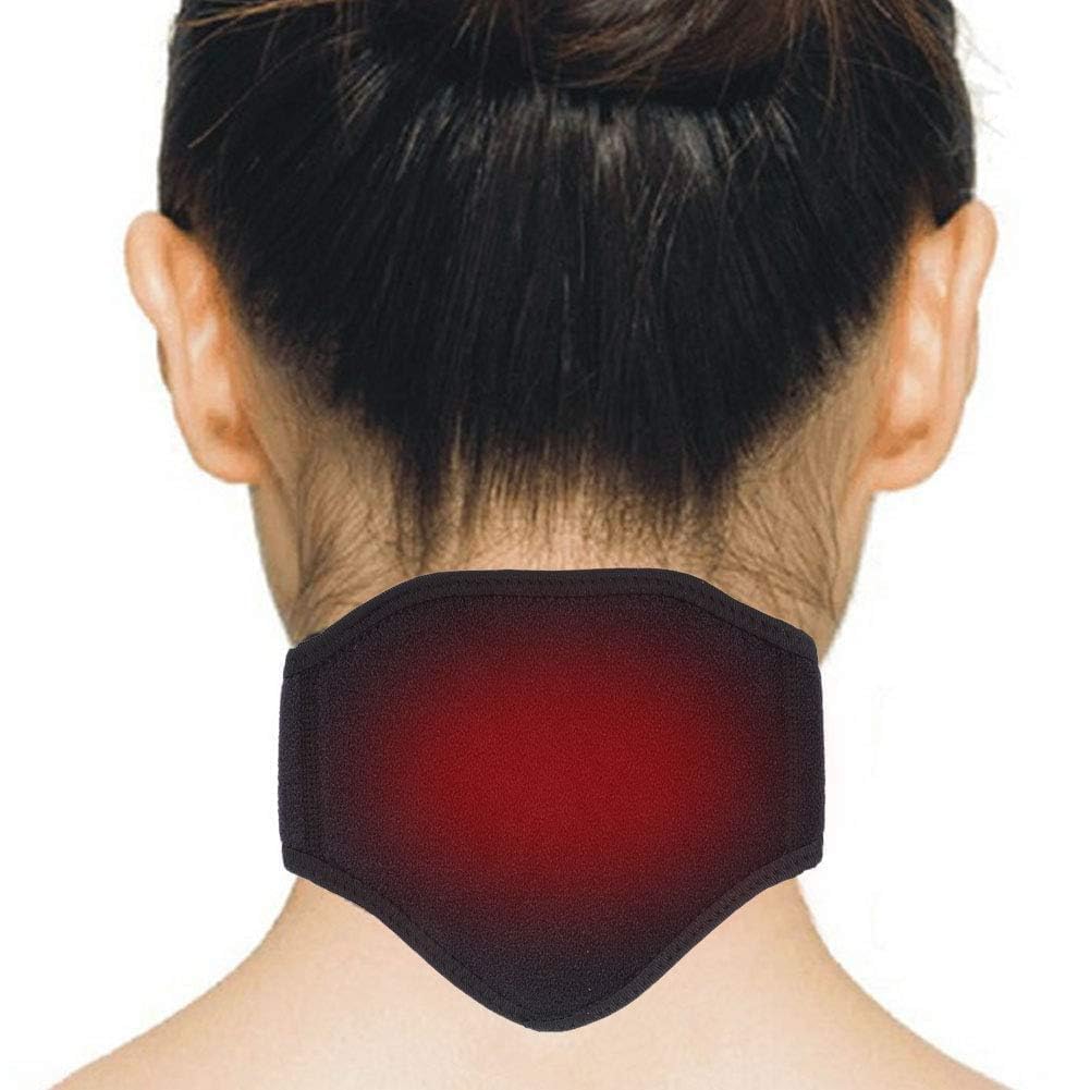 Soporte de cuello calentado, turmalina autocalentamiento almohadilla de calentamiento de cuello imán terapia calentador de cuello para aliviar el dolor de cuello, migrañas dolor de cabeza