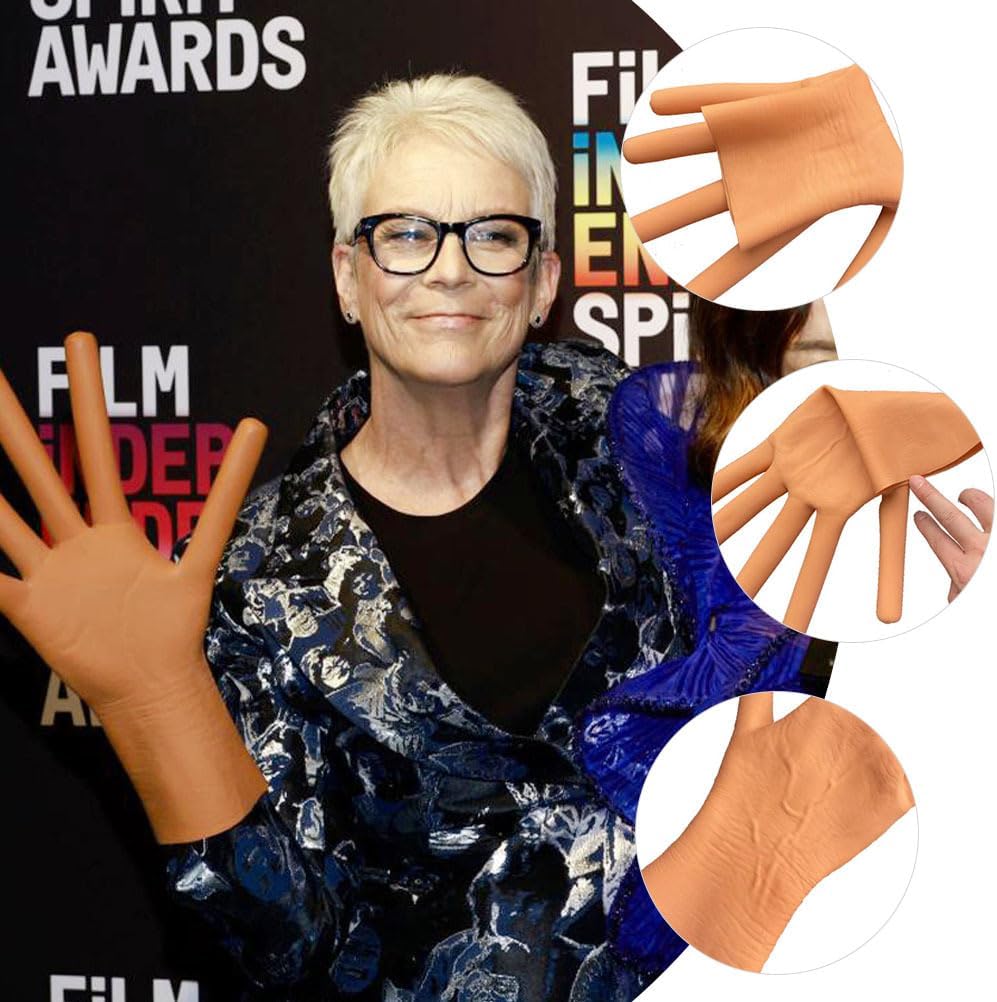 DOITOOL Hot Dog Finger Gloves - Halloween Costume Gloves Sausage Fingers for Halloween Cosplay Party, Dress up Party Favors - 1 Pair