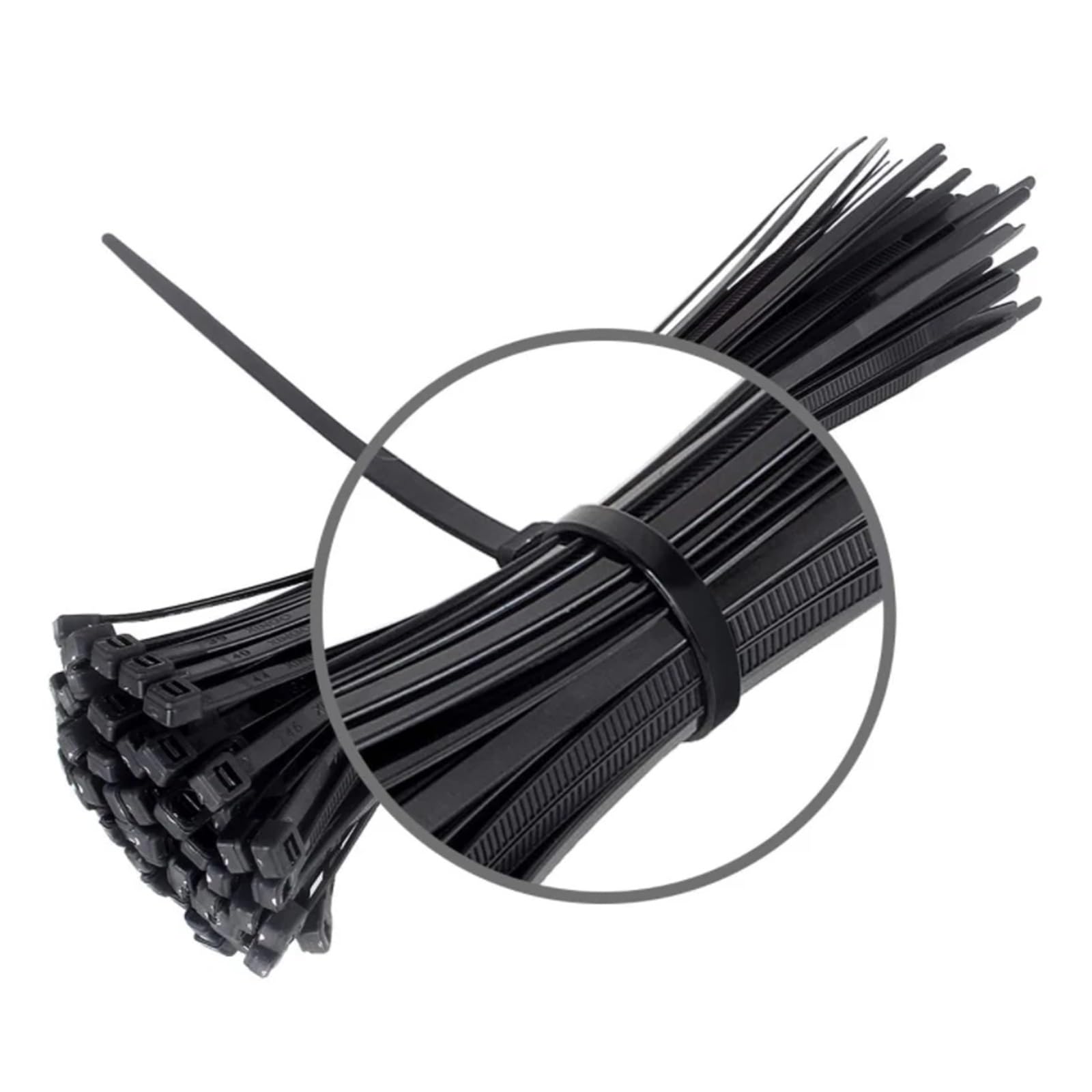 Fascette per cavi in nylon, cavi autobloccanti in plastica a forma di anello, 1,9 × 60, 2,7 × 250 fascette per cavi, fascette di stoccaggio, fascette di fissaggio (neve, 7,6 x 400 mm)