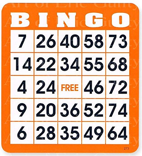 1/8 Sheet - Orange Bingo Card Birthday - Edible Cake/Cupcake Party Topper - D22901