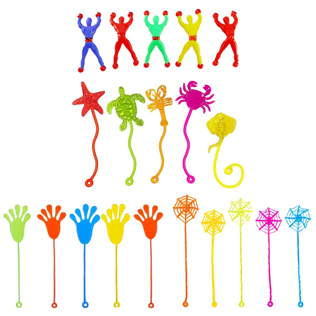 Set da 20 Giocattoli Appiccicosi per Feste Animali Marini per Arrampicarsi Mani Appiccicose Reti Appiccicose Colorate