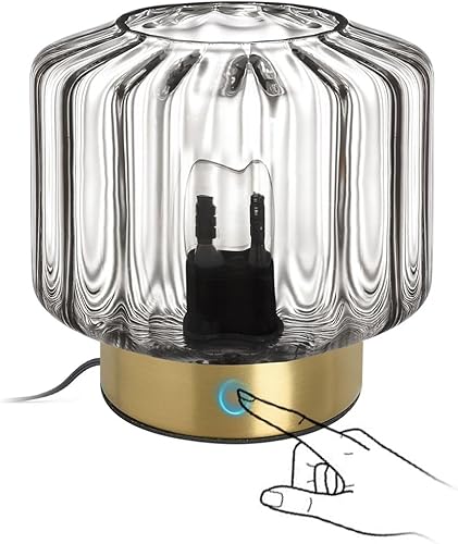 Miniatura 16 de Lámpara de Mesa de Noche, Lámparas de Mesa de Cristal de Mediados de Siglo, Lámpara de Mesa Moderna con Globo, Lámpara de Escritorio Dorada, Lámpara