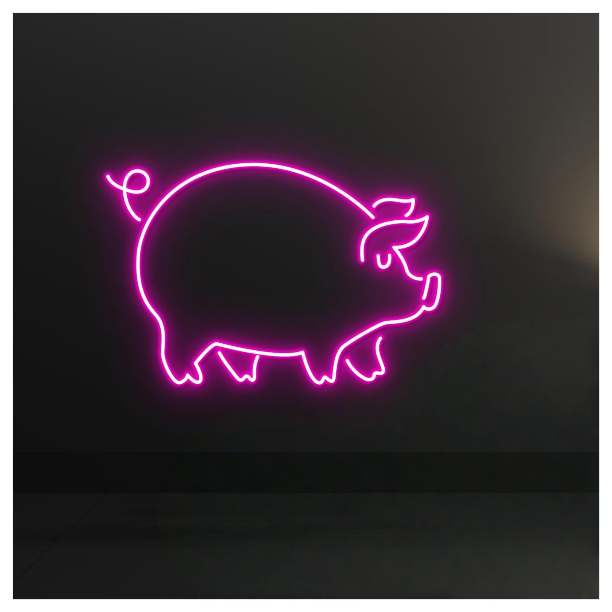 RONGCH Hanging Art Neon Signs Cute Pig Neon Sign Wall Decor Led Light Bedroom for Storefront Window Display Business Entrance, Bright 45cm(Red)