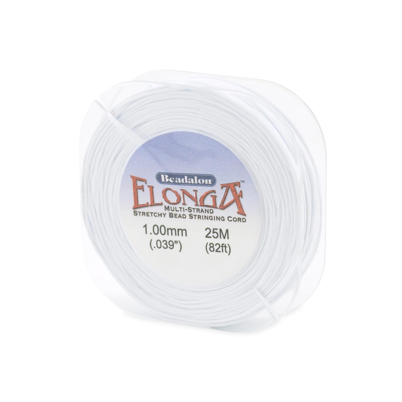 Beadalon Elonga Stretch Cord, 1.0 mm / 0.039 in, White, 25 m / 82 ft
