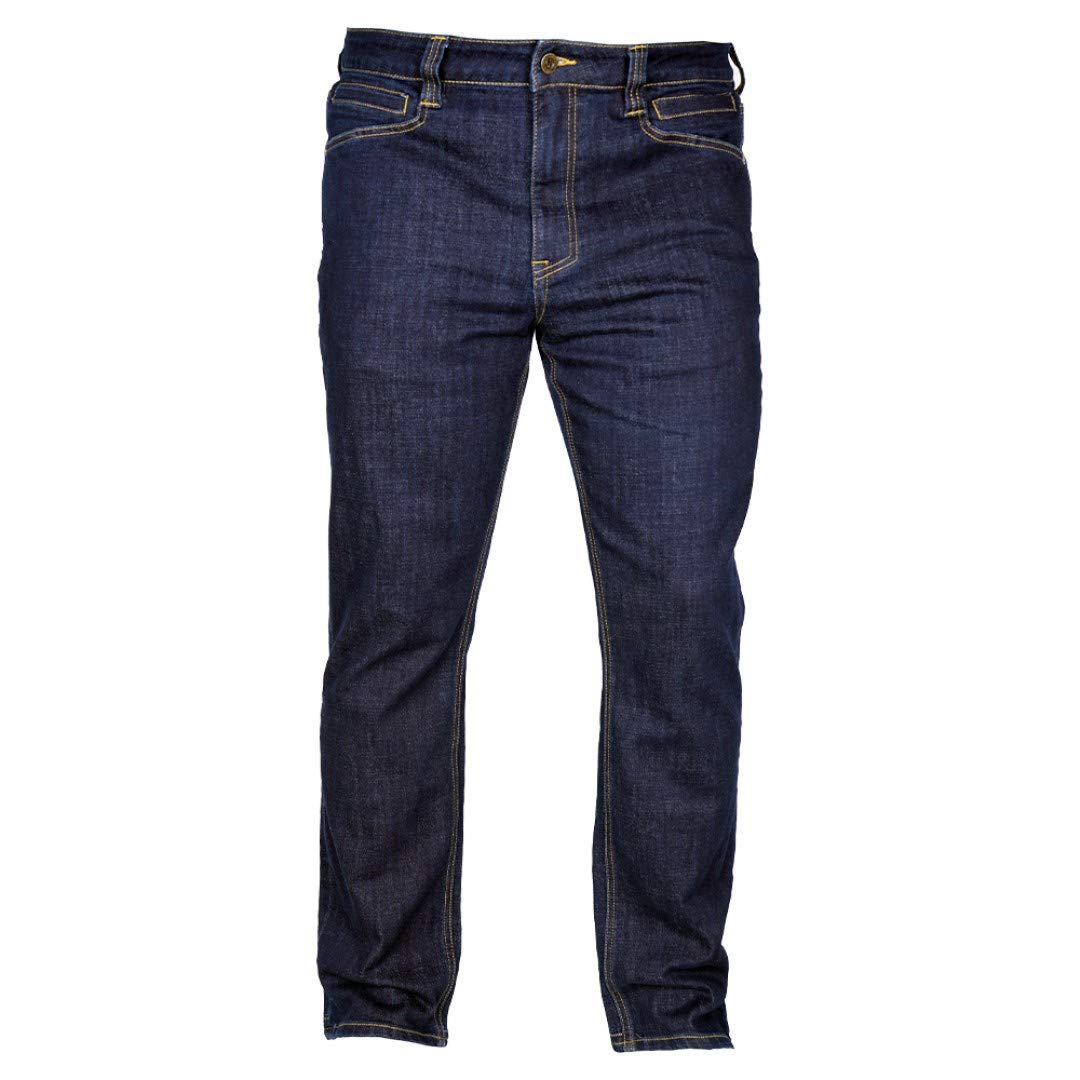 La Police Gear Men's Straight Fit/Dark Wash Terrain Flex Tactical Jeans, Comfortable Stretch Denim Jeans For Edc Stretch Waistband Jeans, 44W X 32L