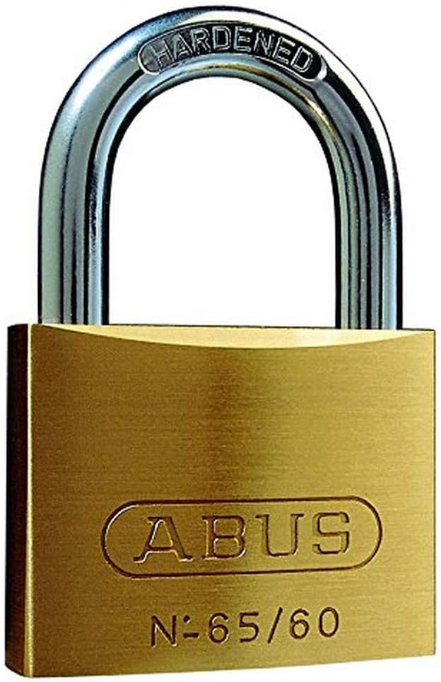 padlock brass 65/60 - Cellar lock, locker lock and much more - Brass lock body - Hardened steel shackle - ABUS security level 6