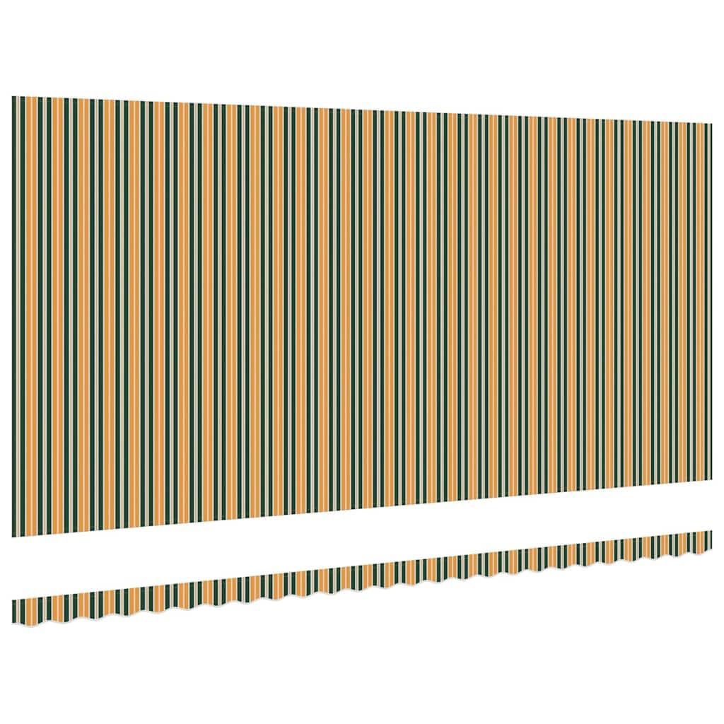 Leasha Toile de Rechange Store Banne avec Lambrequin, Toile Tissu de Remplacement pour Auvent 580x295 cm Vert et Jaune