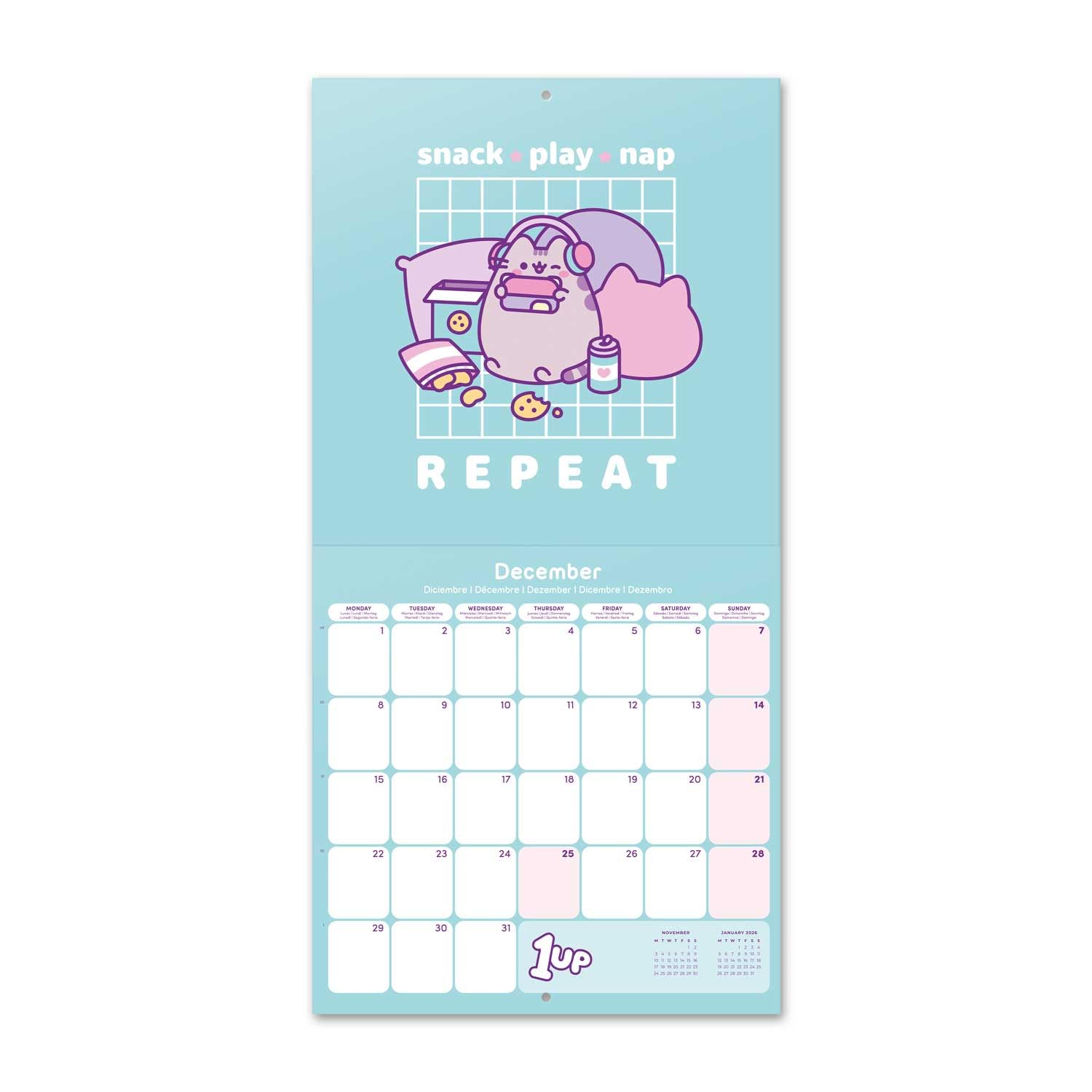 Calendario Agenda Pusheen 2025 Ufficiale - 14 Mesi, 29x44 Cm, Con Penna, Block Notes E Stickers - Foto 8