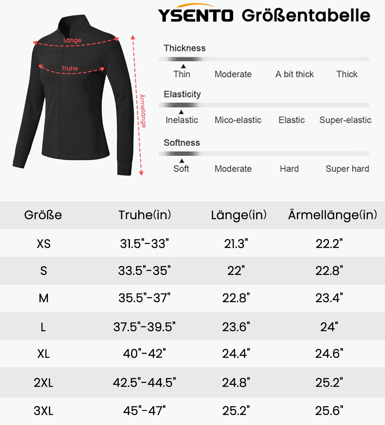 YSENTO Chaqueta deportiva para mujer, chaqueta funcional, chaqueta de senderismo, ligera, manga larga, yoga, gimnasio, deporte, parte superior, transpirable, con orificio para el pulgar