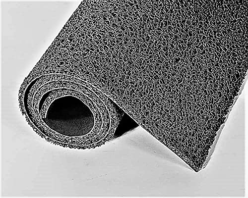 Image of Pvc Cushion Rectangular Foot Mat Dirt Rub Off Thick Mesh Main Entrance Doormat With Anti-Slip Rubber Backing For Home Bed /Bathroom Offices Restaurants Hospitals Shops (2X5Ft,Grey Black)