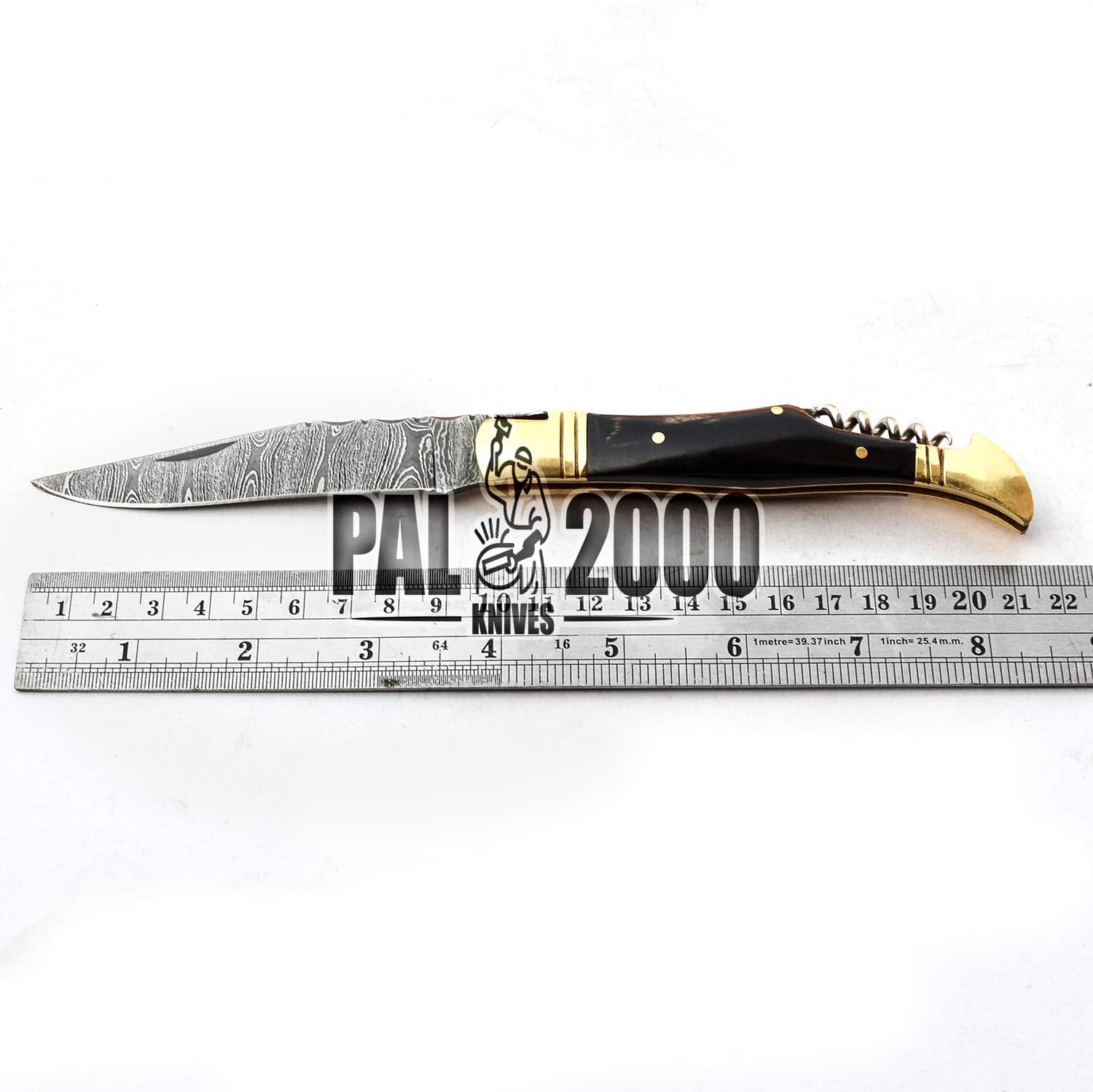 PAL 2000 KNIVES Coltello pieghevole - Coltello tascabile fatto a mano in acciaio di Damasco KNI-9800