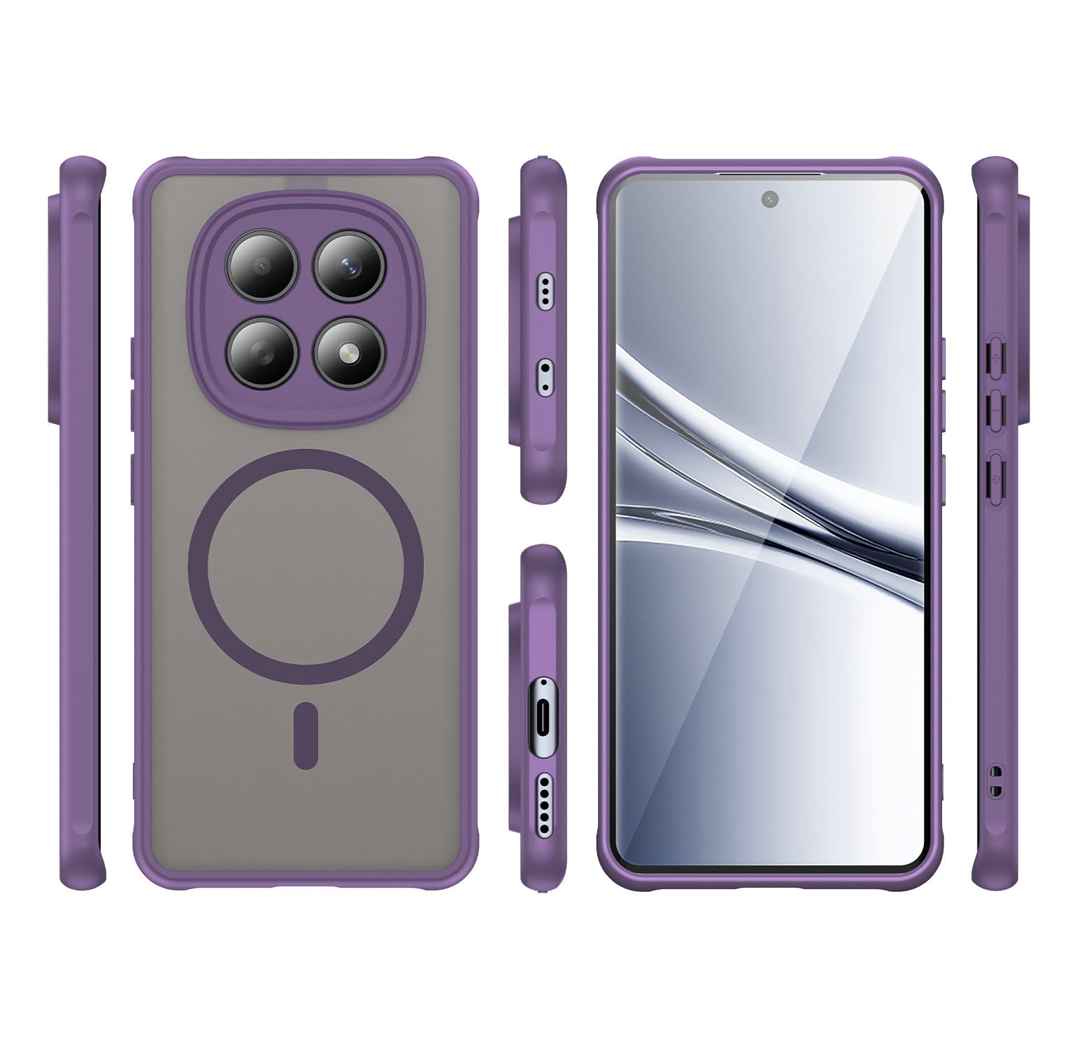 Compatible with REDMI Note 15 Pro 4G Case Cover,Compatible with MagSafe,Anti-Fall,Compatible with Xiaomi Redmi Note 15 Pro 4G 25100RA69G Cell Protective Phone Case Purple