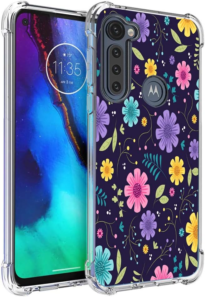Starhemei for Moto G Stylus Case, Moto G Pro Case,Shock Absorption Flexible Gasbag Protection Soft TPU Phone Case Cover for Motorola Moto G Stylus/Moto G Pro (Floret)