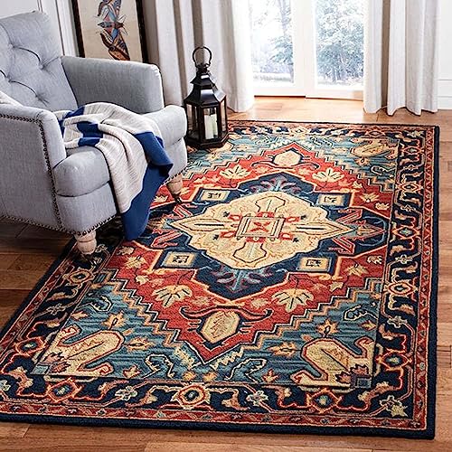 Image of Carpet Mahal Handmade Handwoven Tufted Made of 100% Soft Blended Wool Export Quality Carpets with 1 Inch Thickness (6x9 Feet) Color Multi