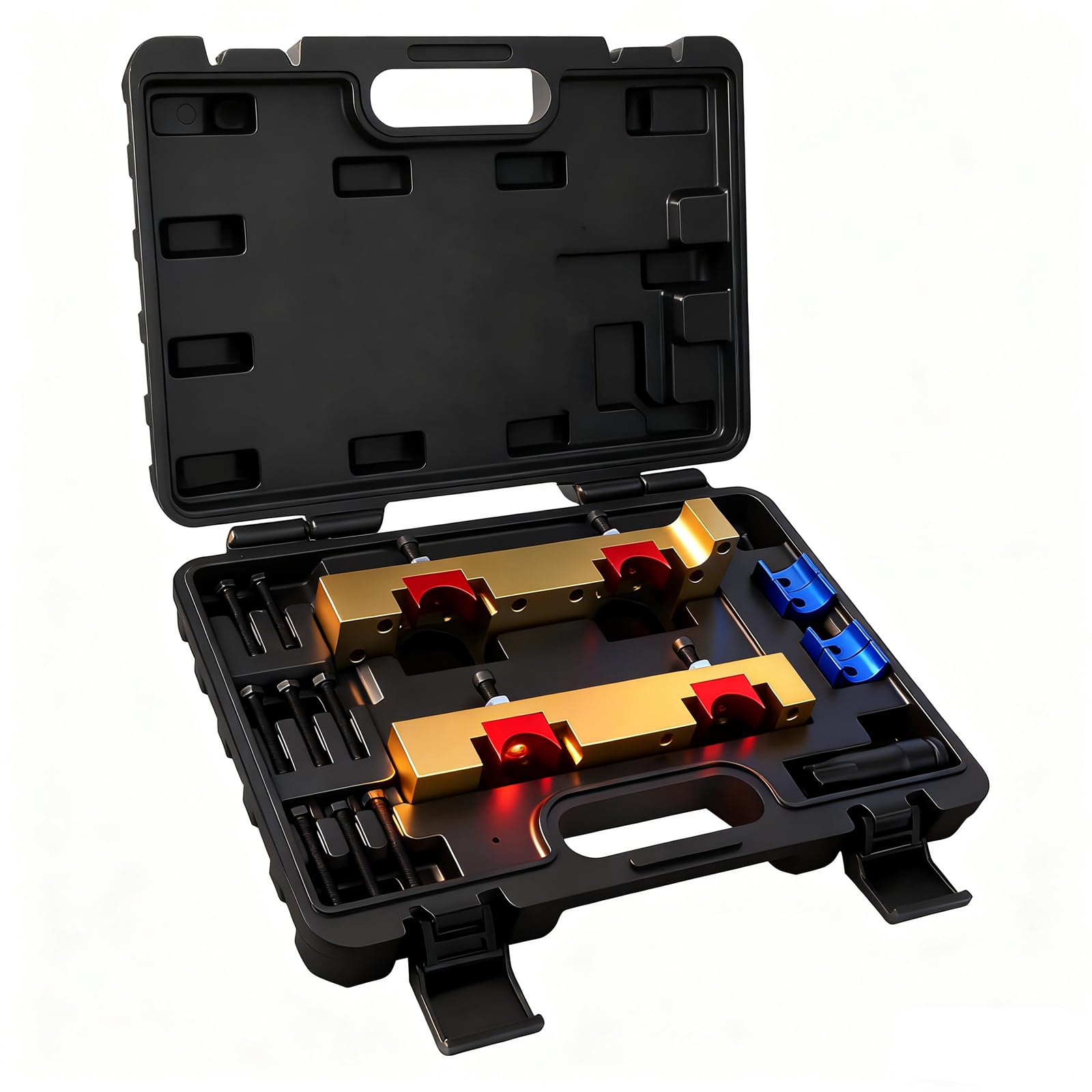 Photo 1 of CXPRO 15Pcs Camshaft Locking Alignment Timing Tool, Compatible with Mercedes Benz M133 M270 M274, Engine Timing Tool Kit with Carrying Case & Gloves
