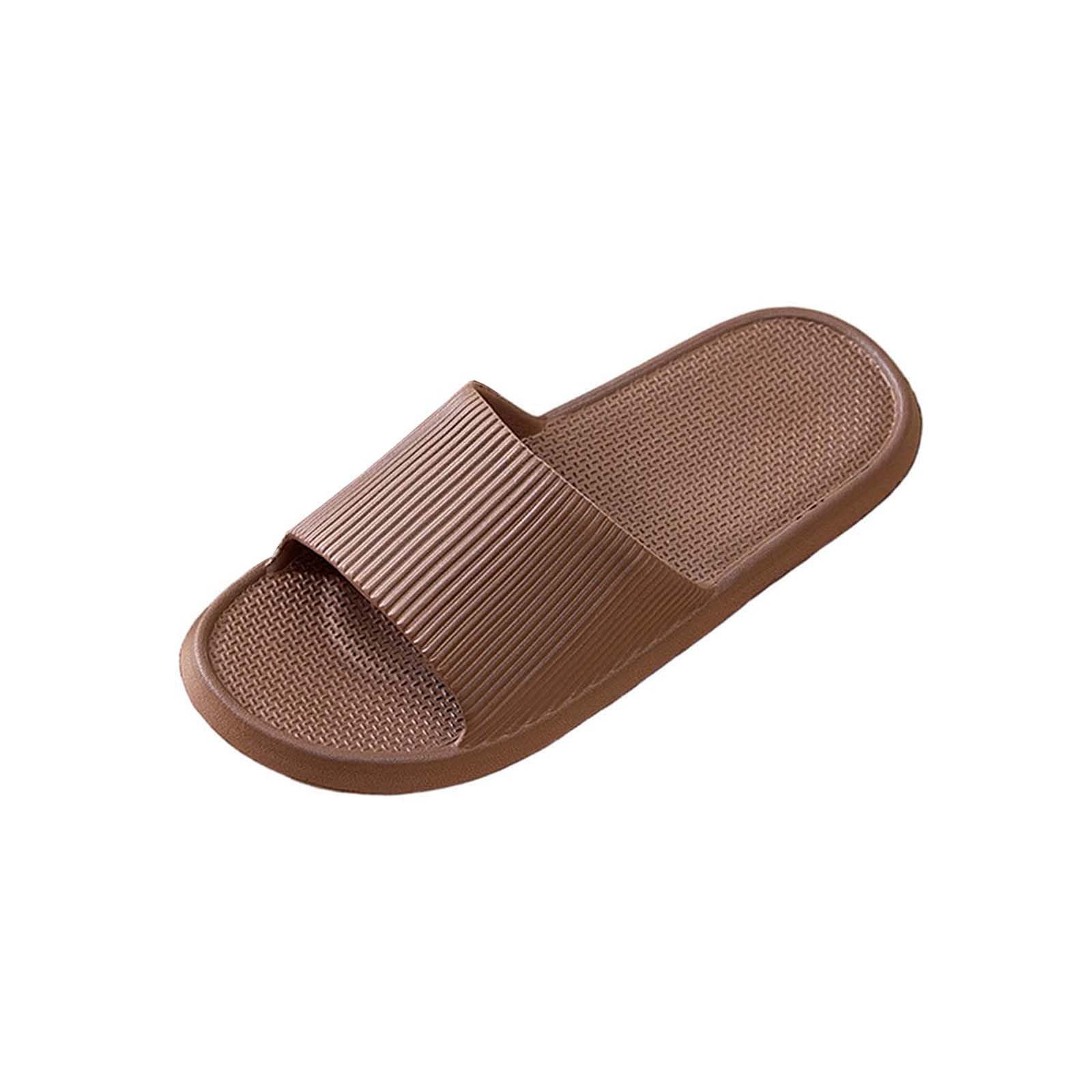Shower Slippers for Women Men Non Slip Bathroom Sandals Striped Soft Indoor House Shoes Lightweight Flats