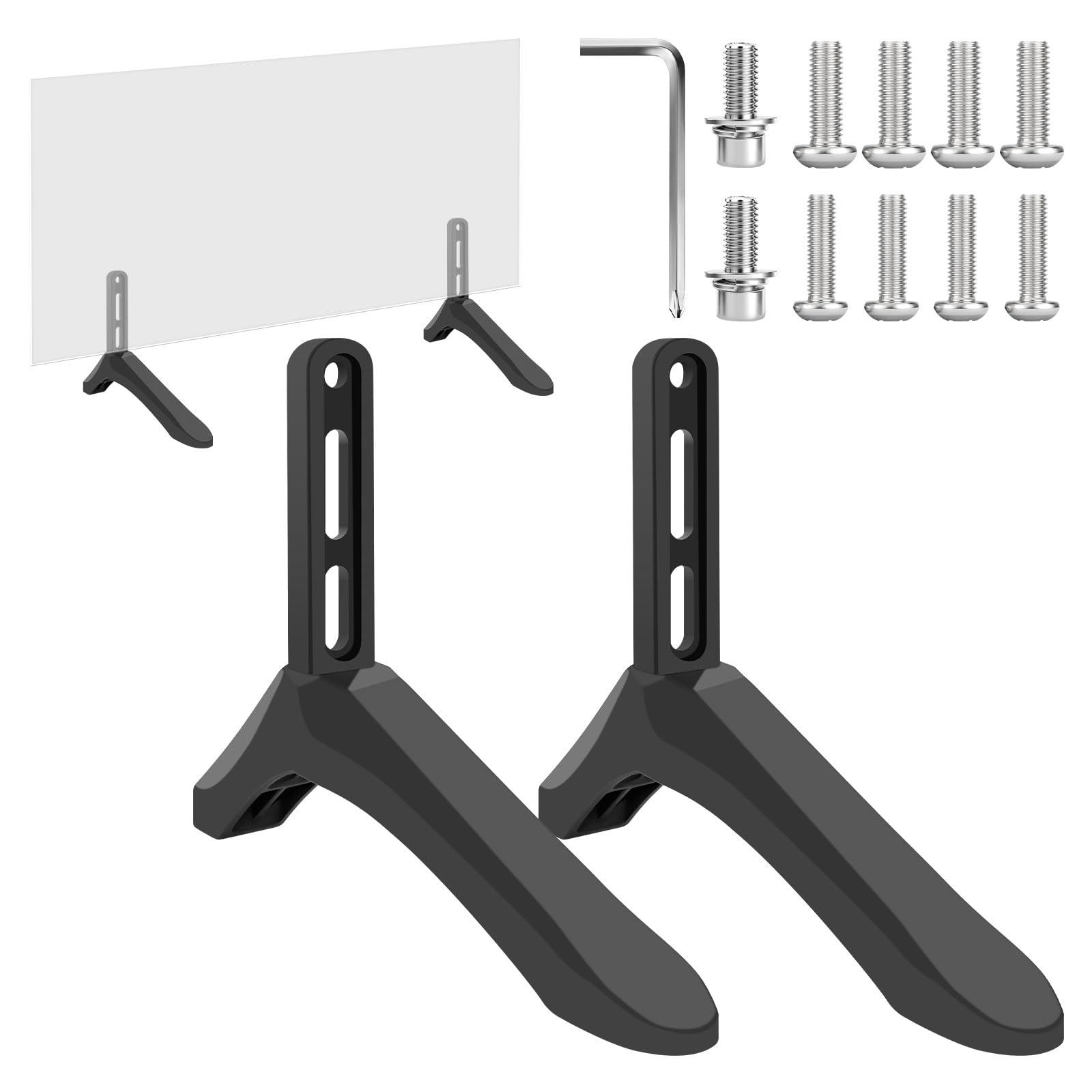 Supporti per TV, supporti universali per TV per televisori da 32-65 pollici, piedistallo stabile, coppia di piedi per TV piatta curva Smart TV LCD LED supporto per TV TCL