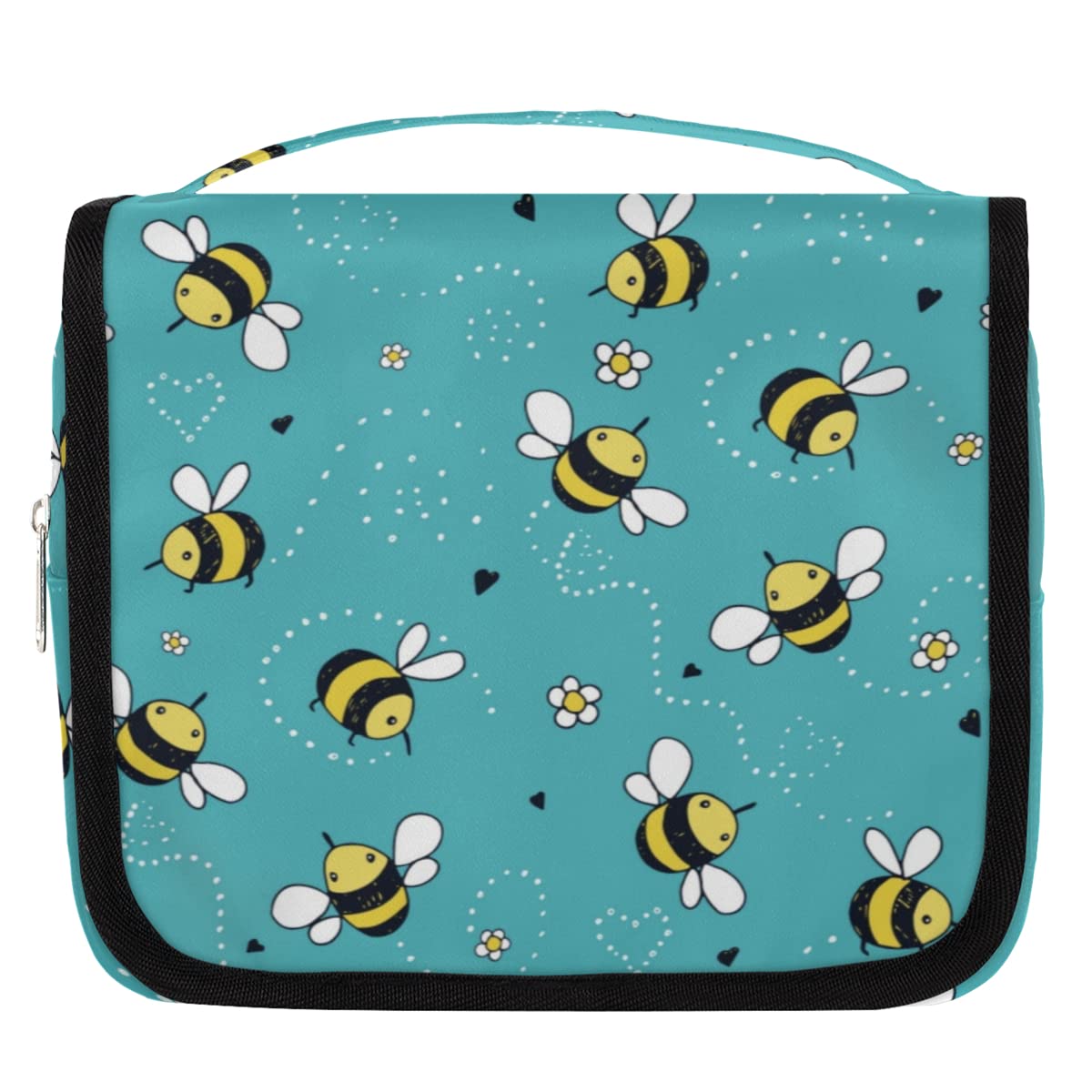 Zabawna pszczoła podróżna kosmetyczka zwierzę pszczoły torba do mycia torba unisex wiszące przybory toaletowe kosmetyczne organizer do makijażu, wielobarwny, Jeden rozmiar