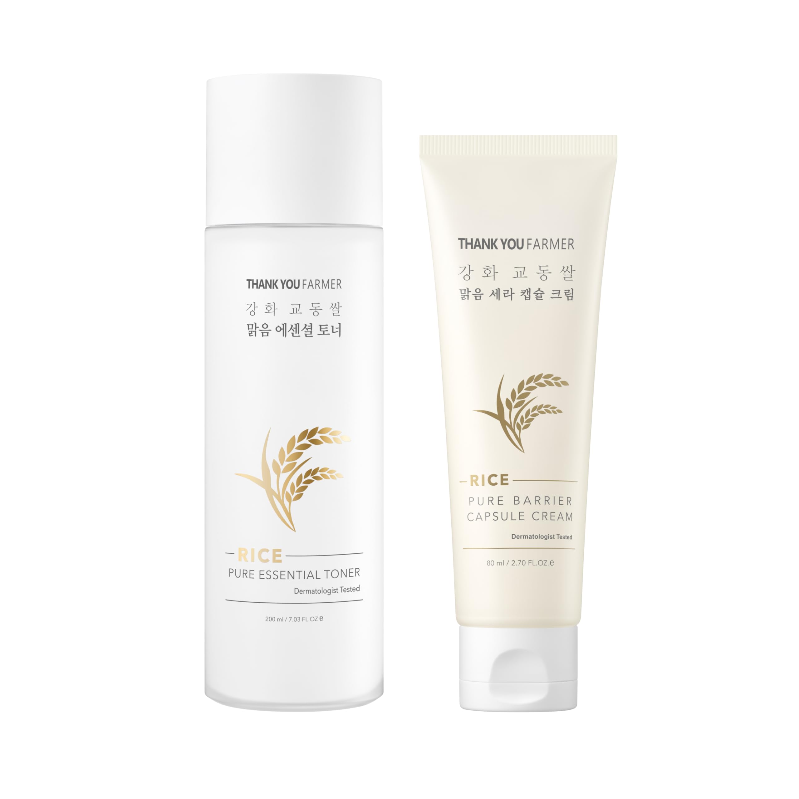Rice Pure Essential Toner + Rice Pure Barrier Capsule Cream