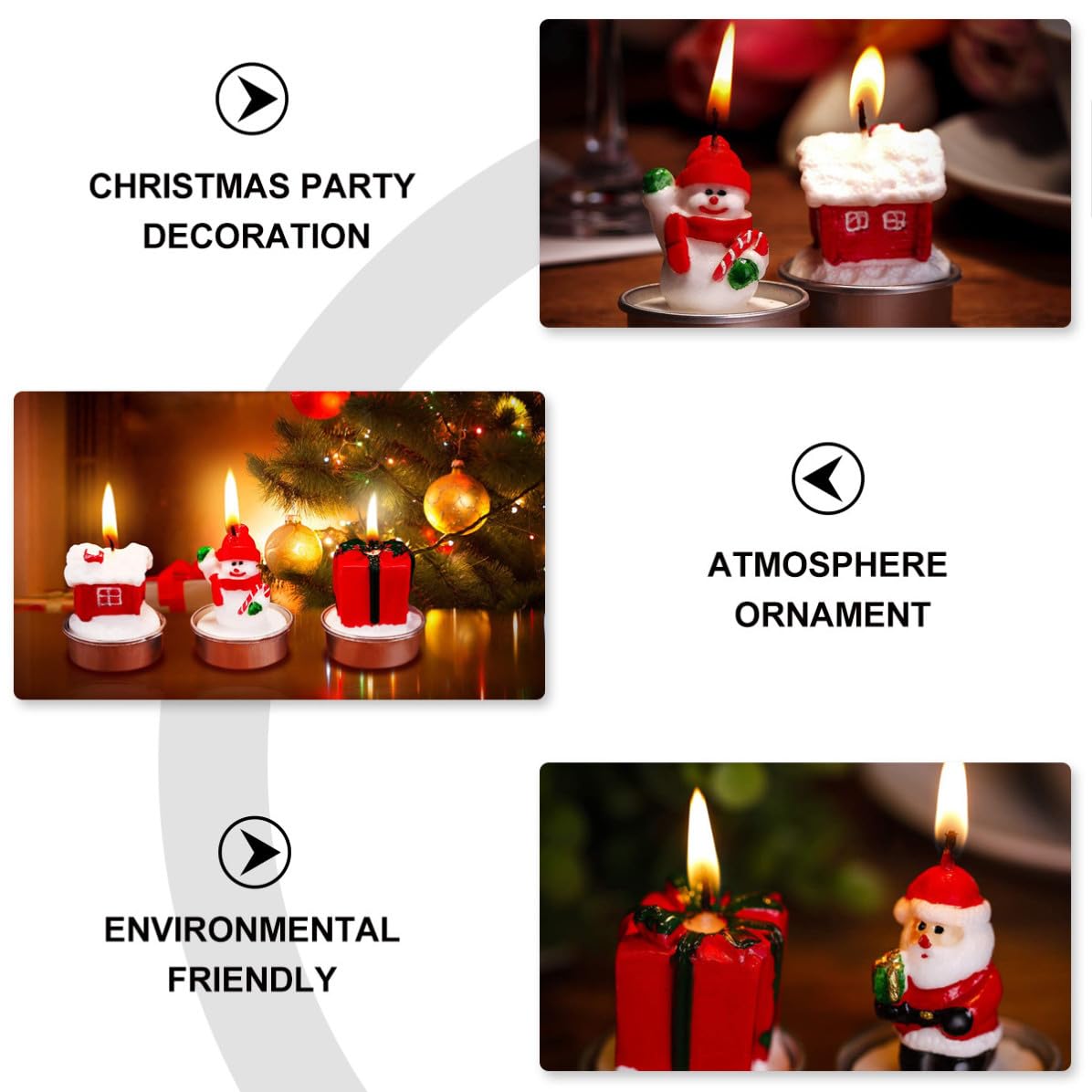 BESPORTBLE 30 Piezas Velas Navideñas Pintadas Decorativas para Navidad,