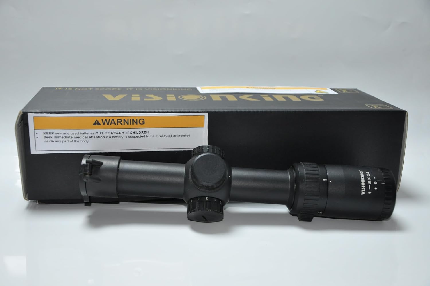 1-8x24 Second Focal Plane Rifle Scope, Long Eye Relief Riflescope 1/10 MIL Low Profile Turret Illuminated Red Dot for Hunting