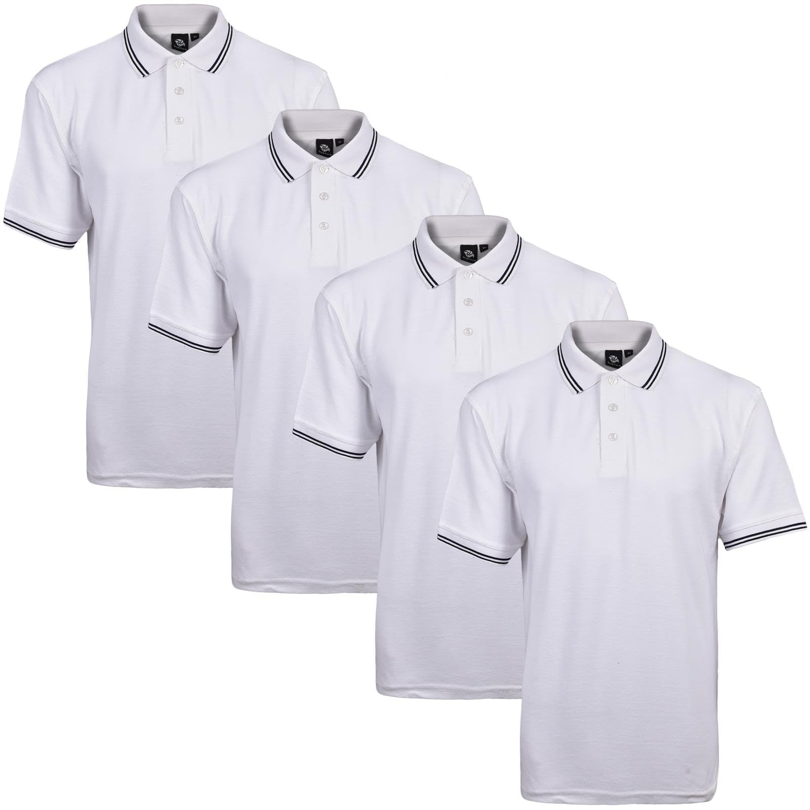 True Face Men's White Tip - 4 Pack 4 Pack Polo Pique Regular Fit T Shirt White Tip Xl