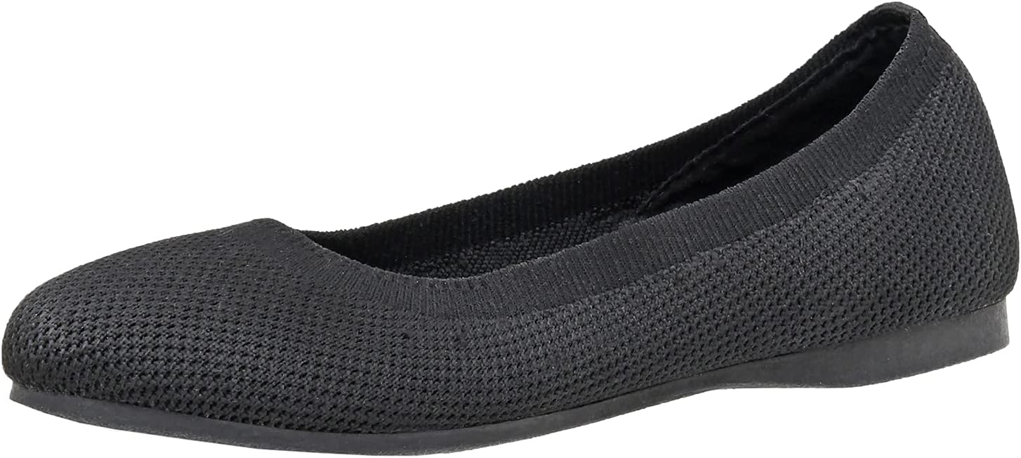 CUSHIONAIRE レディース Tyra ニットフラット + 低反発素材 幅広, ブラック, 10 Wide