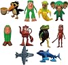 Italian Brainrot Action Figures Set, 10 Pcs Tung Tung Tung Sahur Figure Toy, 3D for Tralalero Tralala Desk Decor, Italian Brainrot Toys, Creative Home Decor and Collectible Figurines