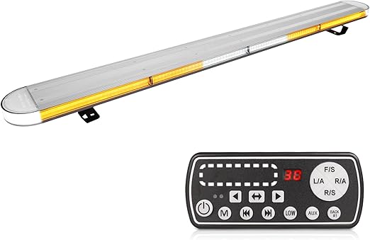 ASPL 48" High-intensity LED Low Profile Roof Mount Emergency Warning Security Strobe Light Bar for Tow Truck Construction Vehicle /29 Flash Mode/Control Pannel/Take down Alley Lights -Amber