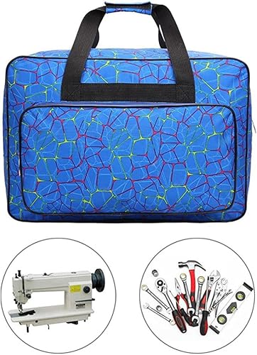 Heetly Sewing Machine Tote Bag, Foldable Sewing Machine Carry Case, Padded Storage Cover Carrying Case With Pockets And Handles (Blue) #TOP6