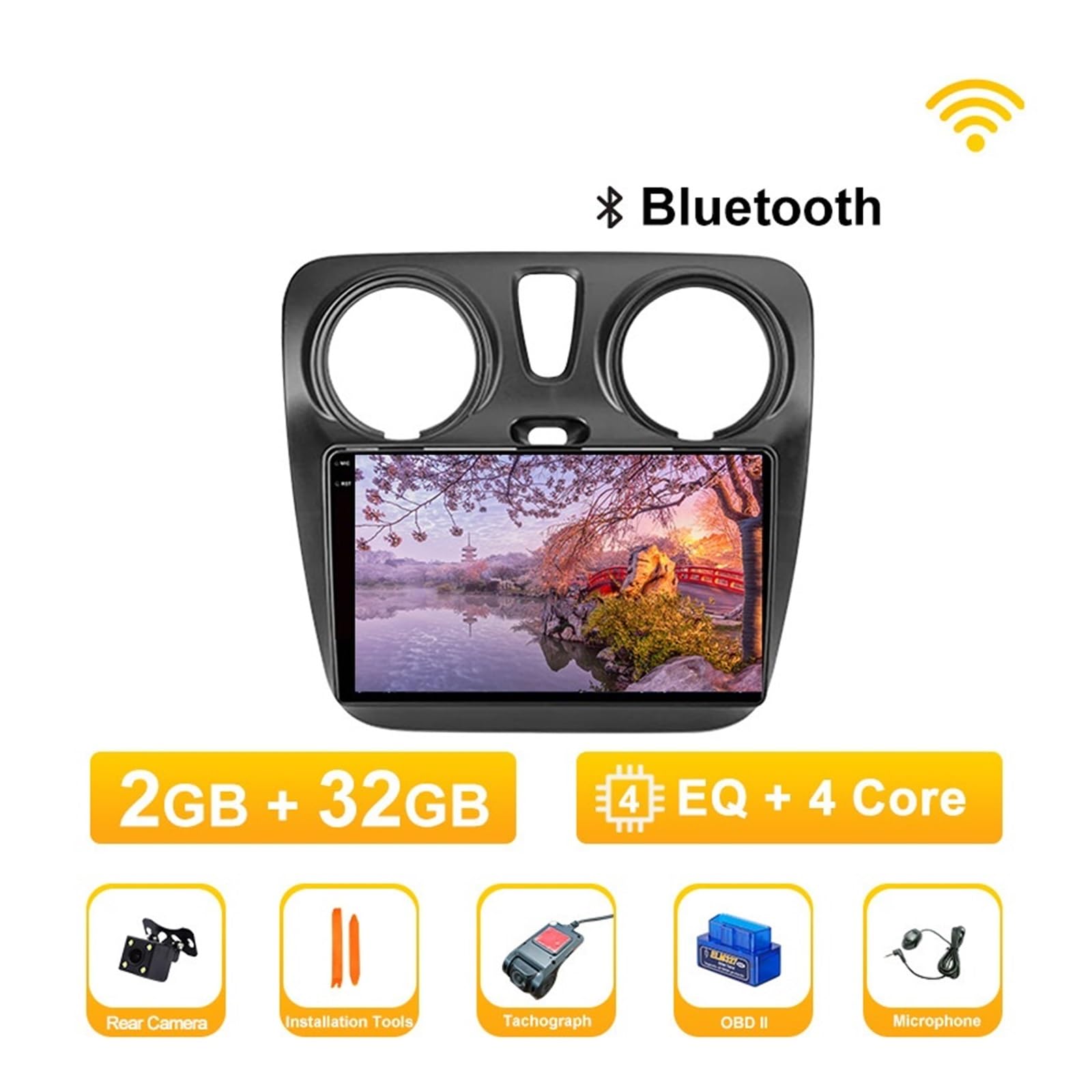 Nawigacja satelitarna Bezprzewodowy Samochodowy Odtwarzacz Multimedialny 4G Nawigacja GPS Bluetooth Rad(Option1)