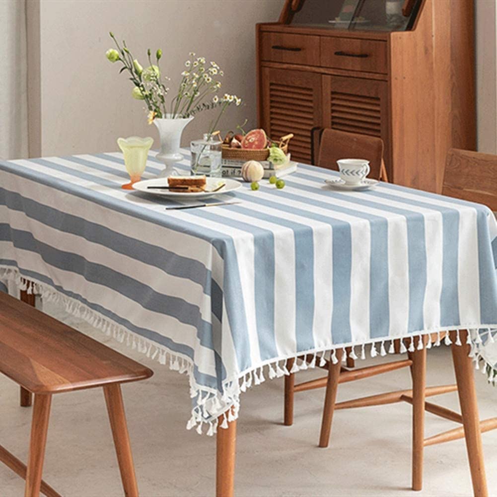 Nappe lavable bleu 140x140 cm imperméable et facile à essuyer pour table