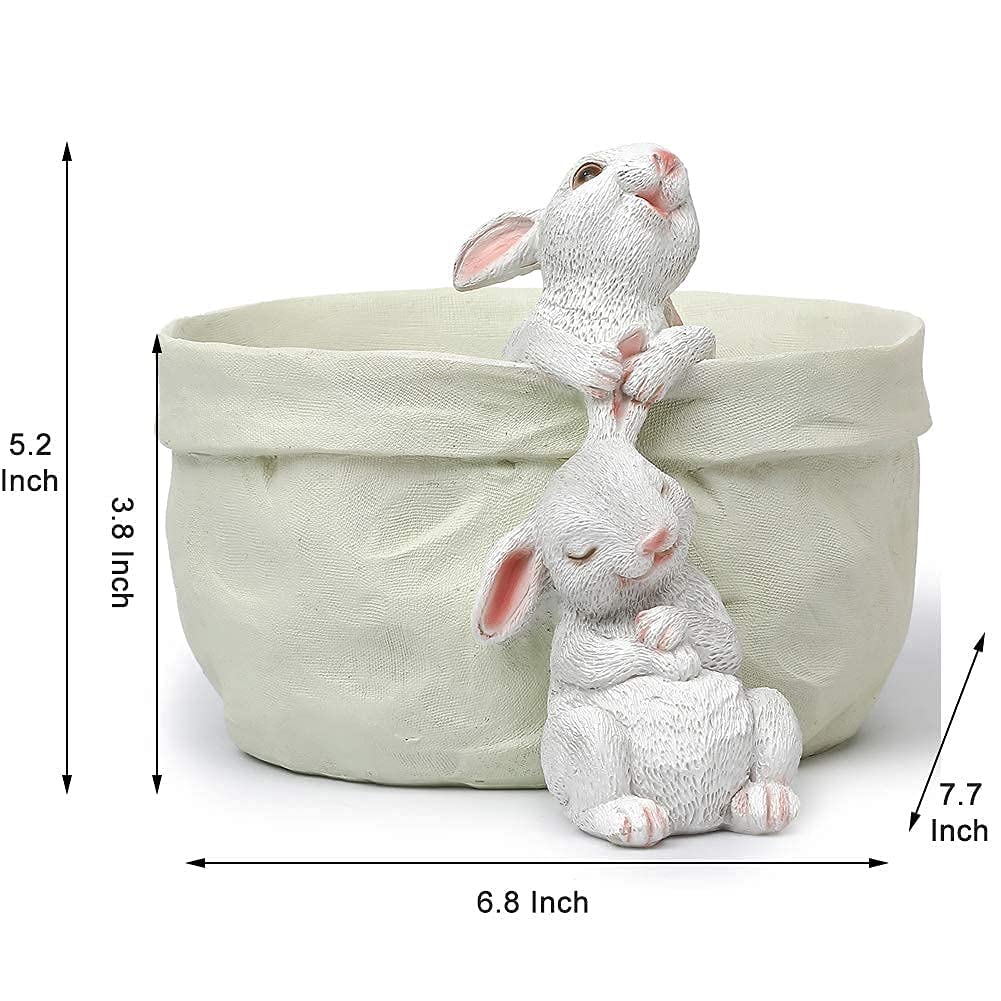 WONDHOME Rabbit Flower Pot Succulent Planter Garden Pots, Decorative Flower Pot,Animal Shaped Cartoon Planter Pots,Art Decorations?with Drainage Hole?